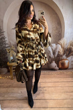 Charger l&#39;image dans la galerie, Robe patineuse chocolat/beige AMBRE (34 au 42)⭐️