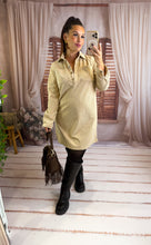Charger l'image dans la galerie, Robe courte en velours beige MARIE (34 au 48)