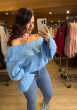 Charger l'image dans la galerie, Pull tout doux bleu LIVIA (38 au 48)
