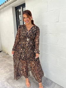 Robe longue motif léopard romy ( 36 au 48)