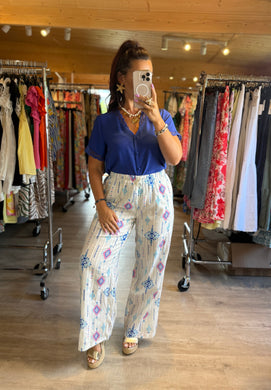 Pantalon motif bleu LARA (S,M,L)