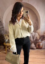 Charger l&#39;image dans la galerie, Gilet beige dentelle blanche ILONA (34 au 48)⭐️