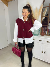 Charger l'image dans la galerie, Gilet sans manche boutons or bordeaux BILLIE (34 au 46)