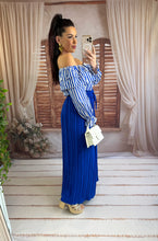 Charger l'image dans la galerie, Pantalon large plissé bleu LONDRES (38 au 48)