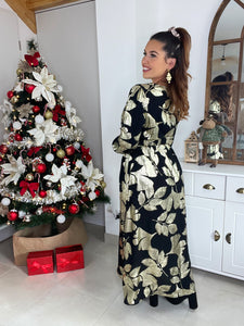 Robe longue noir / or Tamara ( 36 au 50)⭐️