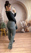 Charger l'image dans la galerie, Jeans flare gris strass ANAMARIA (38 au 50)