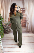 Charger l'image dans la galerie, Ensemble cosy gilet long + pantalon kaki ANNAÉ (36 au 42)