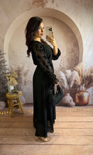 Charger l&#39;image dans la galerie, Longue robe noir manche dentelle ISADORA (36 au 48) ⭐️