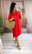 Charger l'image dans la galerie, Robe chemise corail coupe droite MARGUERITE (40 au 48)