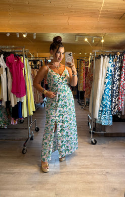 Robe bretelle fleuri vert Caroline ☀️( reste taille 48 )