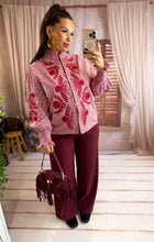 Charger l'image dans la galerie, Chemise motif rouge/bordeaux ISÉE (34 au 46)