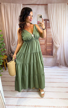 Charger l'image dans la galerie, Robe uni soleil kaki ALIX (40 au 46)
