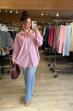 Charger l'image dans la galerie, Chemise rayée rose SOPHIA (38 au 48)