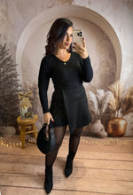 Charger l&#39;image dans la galerie, Jupe short noir étincelle ZÉLIE (36 au 52)⭐️