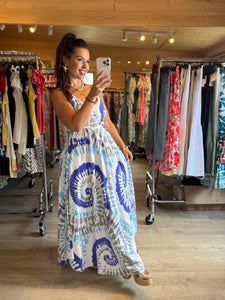 Robe à bretelles bleu marine AURORA (34 au 42)
