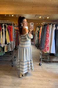 Robe rayé bleu col bateau alma ( taille 36 au 42 )
