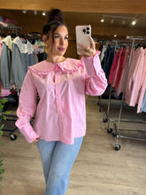 Charger l'image dans la galerie, Chemise uni, col claudine rose YULIA (34 au 48)