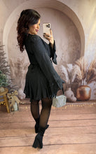 Charger l'image dans la galerie, Robe noir patineuse noir à strass AMBRE (34 au 42)