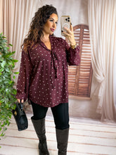 Charger l'image dans la galerie, Blouse coeur bordeaux MURIEL (38 au 48)