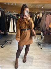 Charger l&#39;image dans la galerie, Robe velours camel MARIE (34 au 48)