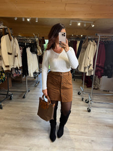 Jupe velours camel JULIETTE (34 au 46 )