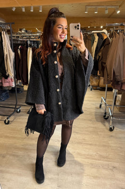 Poncho noir KAMILA (36 au 50)