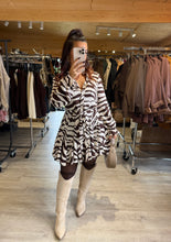 Charger l&#39;image dans la galerie, Robe patineuse zèbre chocolat NINON (36 au 40)
