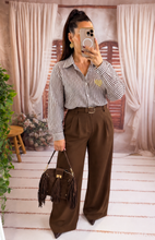 Charger l'image dans la galerie, Chemise rayé chocolat coeur or GAELLE (40 au 50)