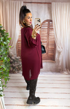 Charger l'image dans la galerie, Robe plissée coupe droite bordeaux JUSTINE (40 au 48)