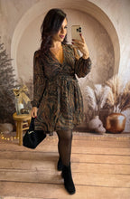 Charger l&#39;image dans la galerie, Robe choco/noir liseré or GIULIA (36 au 48)⭐️