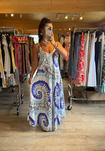Robe à bretelles bleu marine AURORA (34 au 42)