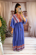 Charger l'image dans la galerie, Robe longue bleu motif de couleur GARANCE (36 au 42) New