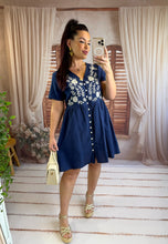 Charger l'image dans la galerie, Robe courte bleu marine DIANE (36 au 46 )