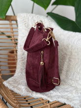 Charger l&#39;image dans la galerie, Sac effet daim bordeaux CATIA