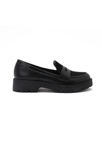 Mocassins noir bi matière LIAM