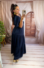 Charger l'image dans la galerie, Robe longue bleu marine CYRA (40 au 48)
