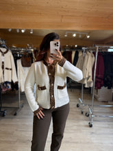 Charger l&#39;image dans la galerie, Gilet écru motif léopard SANANA (36 au 46)