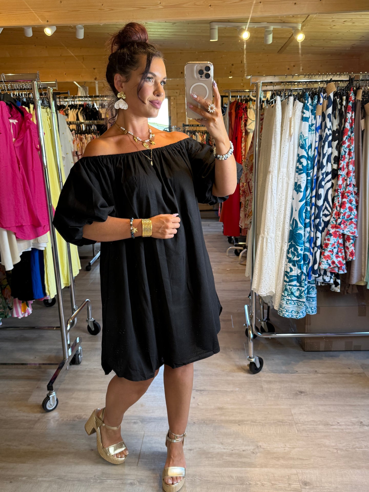 Robe noir en lin coupe large ☀️( 36 au 44 )