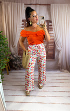 Charger l'image dans la galerie, Pantalon motif fleuri rouge/orange GREECE (34 au 48)
