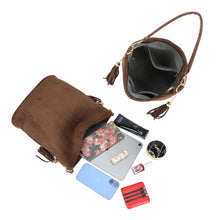 Charger l&#39;image dans la galerie, Sac effet daim chocolat CATIA