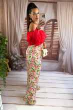 Charger l'image dans la galerie, Pantalon plissée fleuri corail CLEO (34 au 48)