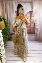 Charger l'image dans la galerie, Robe col bardot beige fleuri HANEIA (36 au 44)