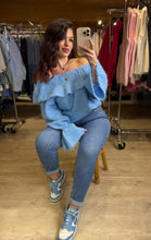 Charger l'image dans la galerie, Pull tout doux bleu LIVIA (38 au 48)