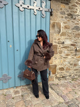 Charger l&#39;image dans la galerie, Manteau en laine chocolat GABRIELA (34 au 44)