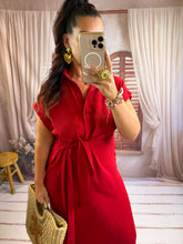Charger l'image dans la galerie, Robe noeud rouge foncé MELBA (34 au 48)