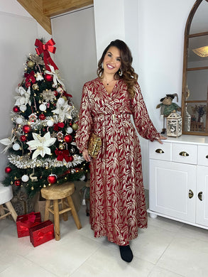 Robe longue bordeaux /or Vivi ( taille 40 au 50 )