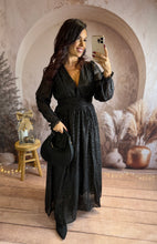 Charger l&#39;image dans la galerie, Robe longue noir irisé BIANCA (36 au 48) ⭐️