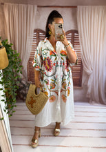 Charger l'image dans la galerie, Robe chemise blanche motif fleurs PIVOINE (34 au 46) New