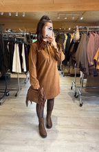 Charger l&#39;image dans la galerie, Robe velours camel MARIE (34 au 48)