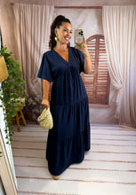 Charger l'image dans la galerie, Robe longue bleu marine CYRA (40 au 48)